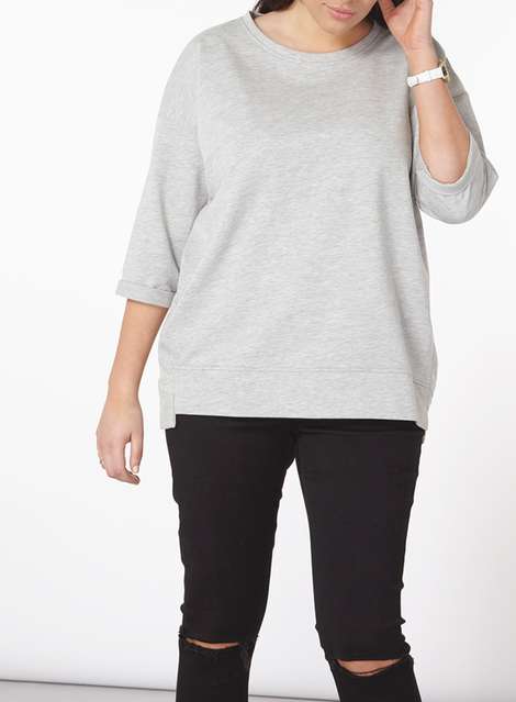 DP Curve Grey 3/4 Sleeve Sweatshirt